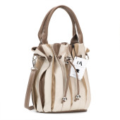 Geanta dama piele naturala multicolora DiAmanti Olivia nuante Bej